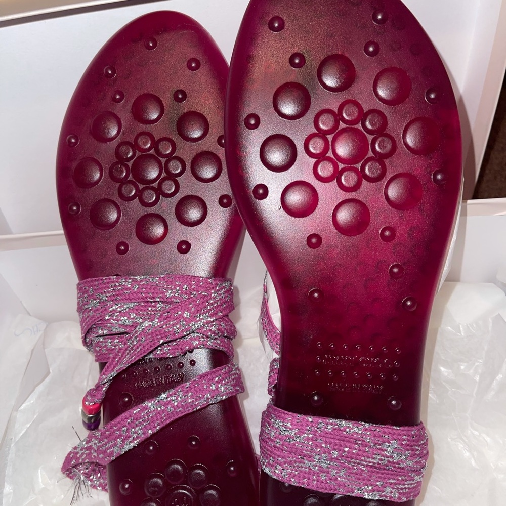 Jimmy Choo purple plastic sandals. - Picture 2 of 4